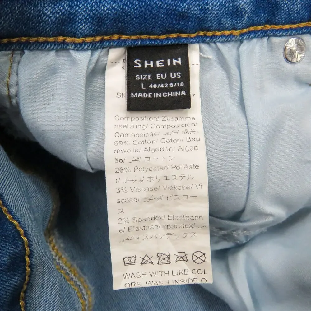 Shein Denim Shorts High Rise Cuffed Jean Shorts Large 28